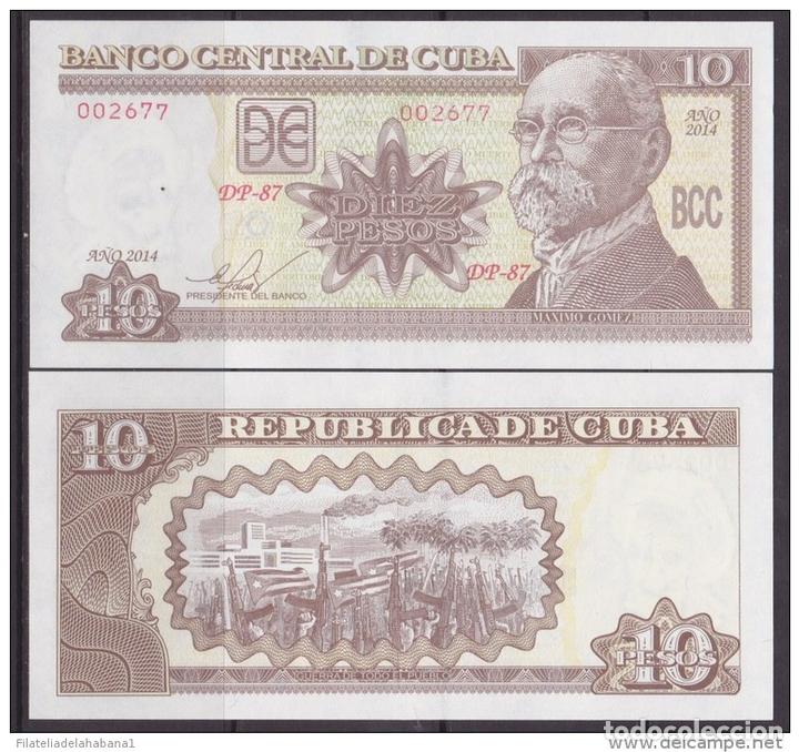 Billetes extranjeros: 2014-BK-2 CUBA 2014. 10$ MAXIMO GOMEZ. UNC. - Foto 1