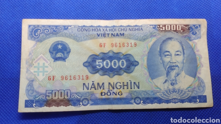 Billetes extranjeros: VIETNAM 5000 DONG 1991 - Foto 1