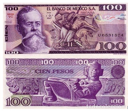 Billetes extranjeros: MEXICO, 100 PESOS, 1982, P74c, UNC - Foto 1