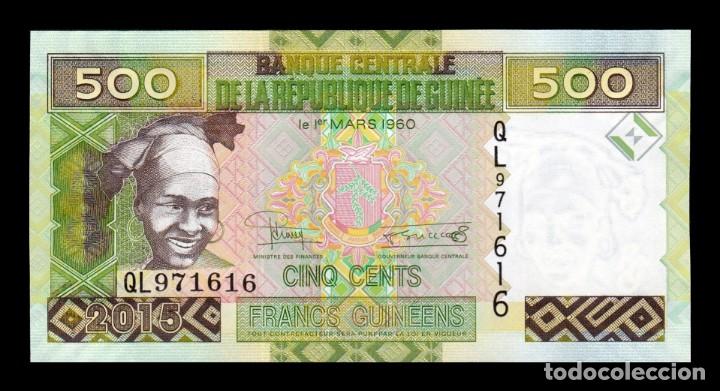 Billetes extranjeros: Guinea 500 Francs 2015 Pick 47a SC UNC - Foto 1