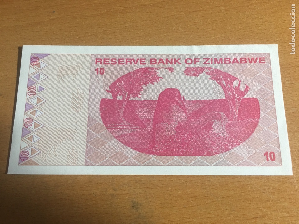 Billetes extranjeros: Zimbabwe 10 dollar 2009 sin circular - Foto 2