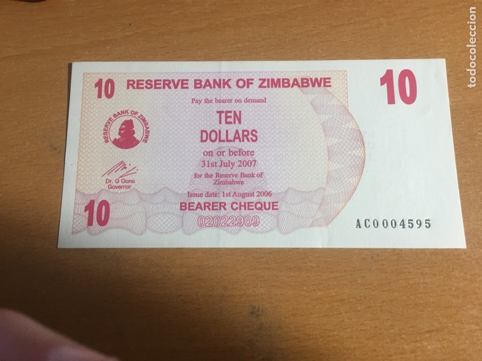 Billetes extranjeros: Zimbabwe 10 dollar 2006 sin circular - Foto 1