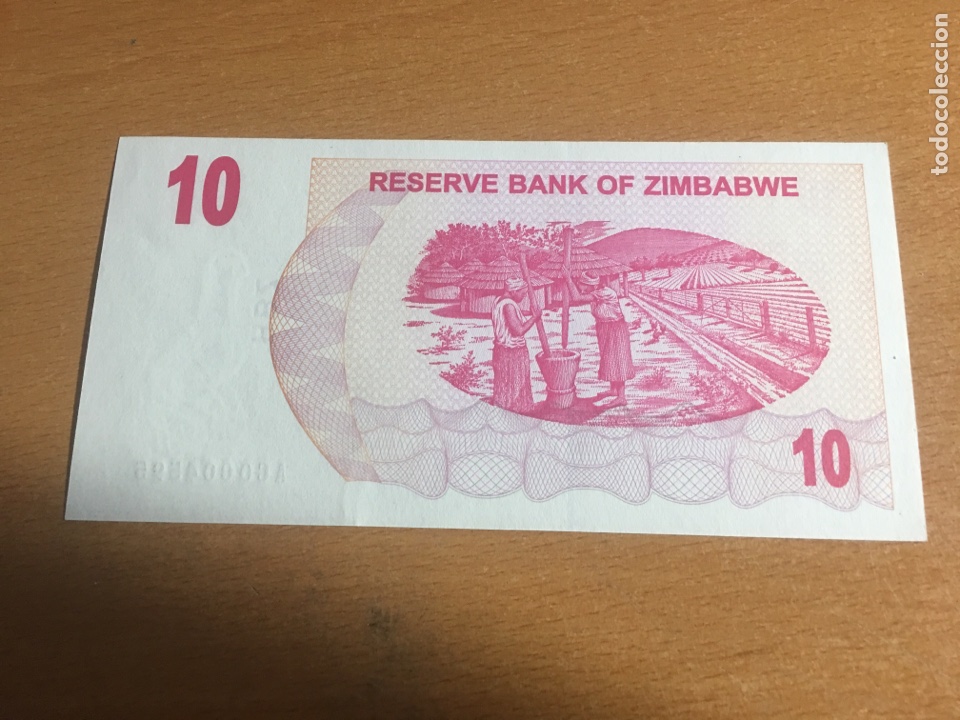 Billetes extranjeros: Zimbabwe 10 dollar 2006 sin circular - Foto 2
