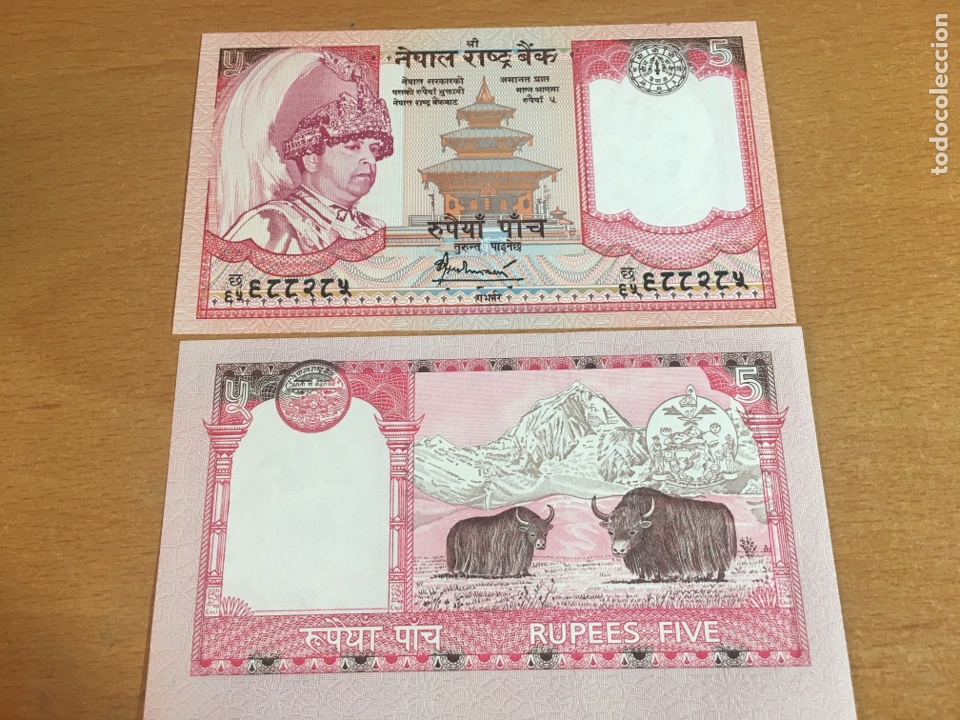Billetes extranjeros: Nepal 5 rupias sin circular - Foto 1