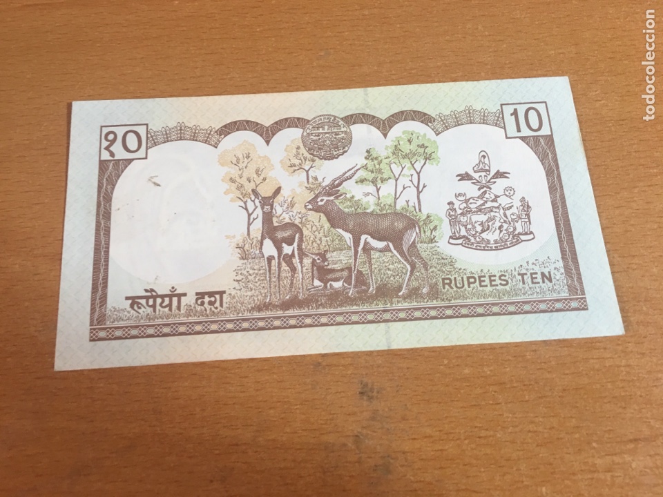 Billetes extranjeros: Nepal 10 rupias sin circular - Foto 2