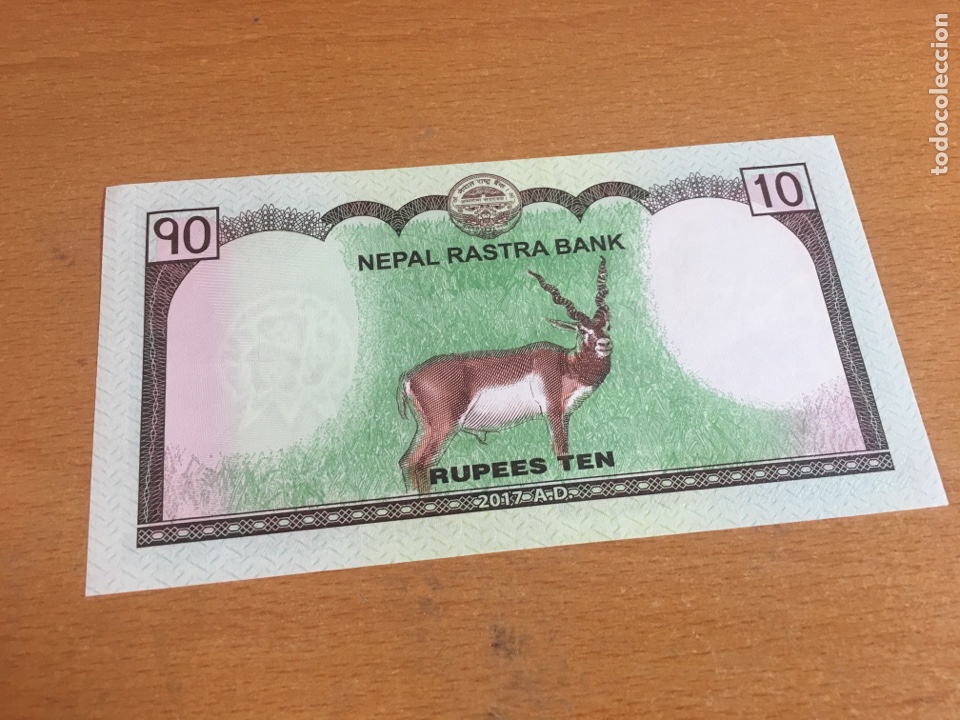 Billetes extranjeros: Nepal 10 rupias sin circular - Foto 2