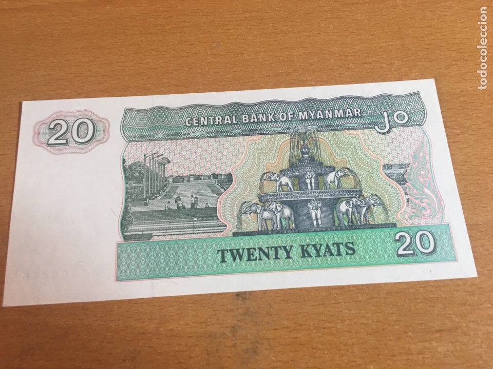 Billetes extranjeros: Myanmar 20 kyats sin circular - Foto 2