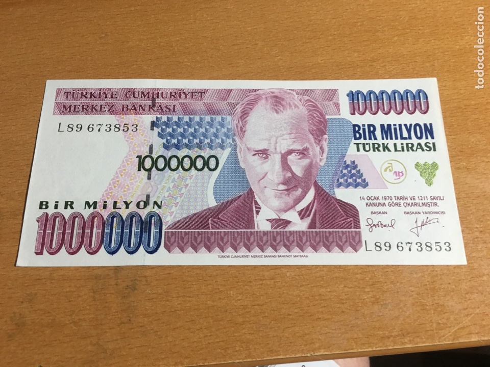 Billetes extranjeros: Turkia 1000000lira 1970 sin circular - Foto 1