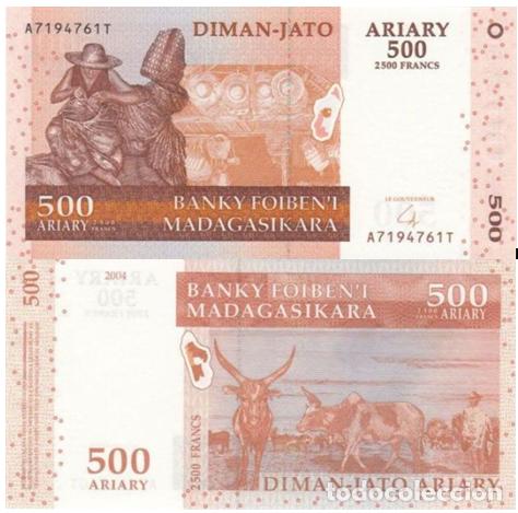 Billetes extranjeros: MADAGASCAR - 500 ARIARY, 2004, P88, UNC - Foto 1