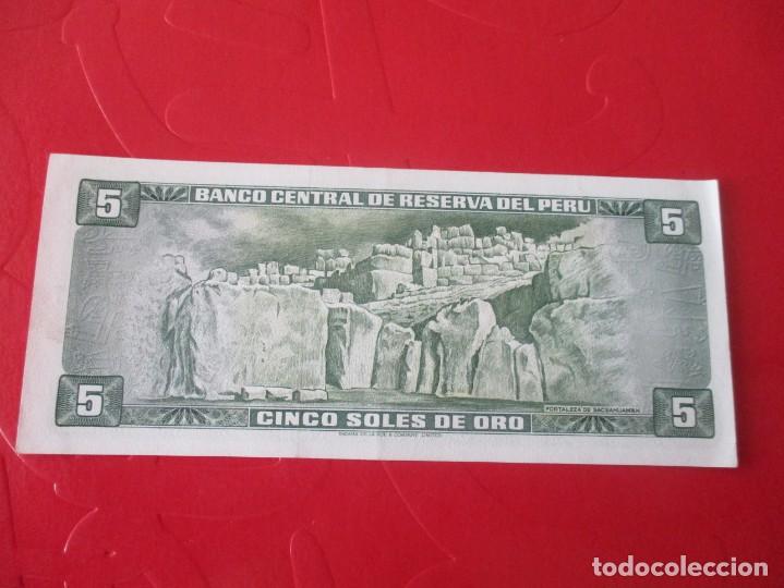 Billetes extranjeros: Peru. billete de 5 soles 1974 - Foto 2