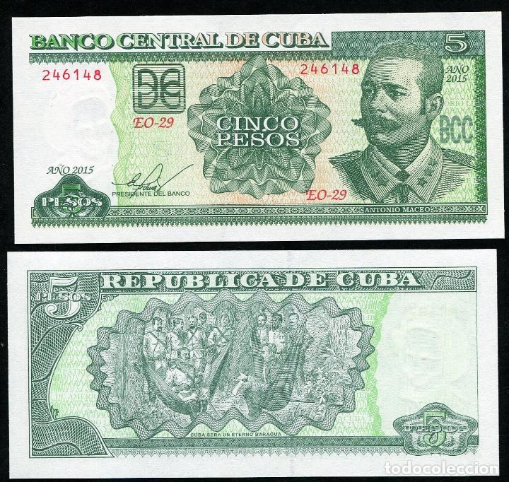 Billetes extranjeros: CUBA 5 Pesos 2015 - Sin Circular - Foto 1