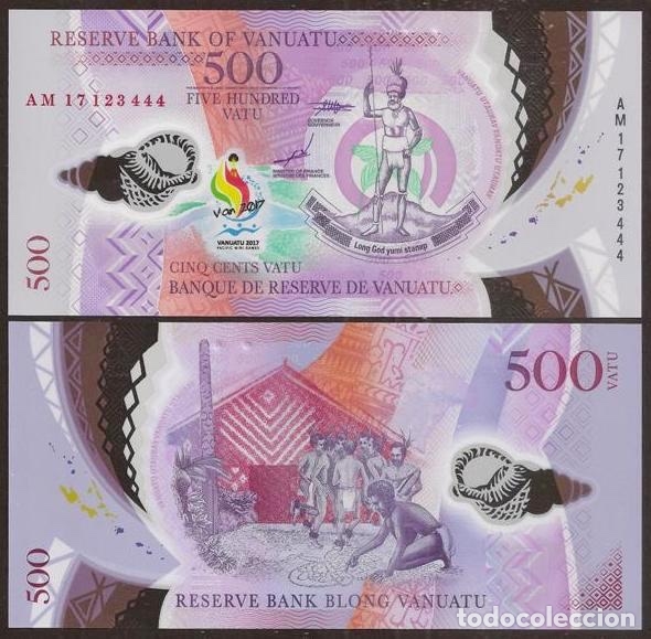 Billetes extranjeros: VANUATU. Conmemorativo 500 vatu 2017. S/C. Polimero. Juegos de Pacifico.