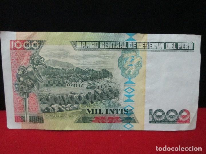 Billetes extranjeros: 1000 INTIS 1988 PERU - Foto 2