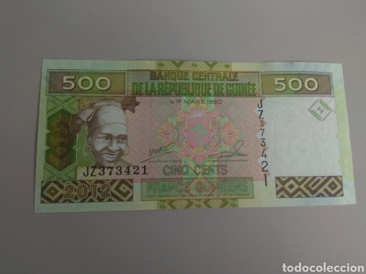 Billetes extranjeros: ❇️ BILLETE DE GUINEA 500 FRANCOS 2012 SC ❇️ - Foto 1