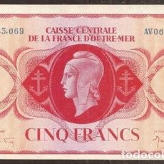 Billetes extranjeros: AFRICA ECUATORIAL FRANCESA. 5 FRANCS 1944. PICK 15B.