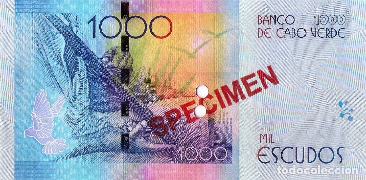 Billetes extranjeros: CAPE VERDE 1000 (SPECIMEN) Escudos from 2014, P73s, UNC - Foto 3