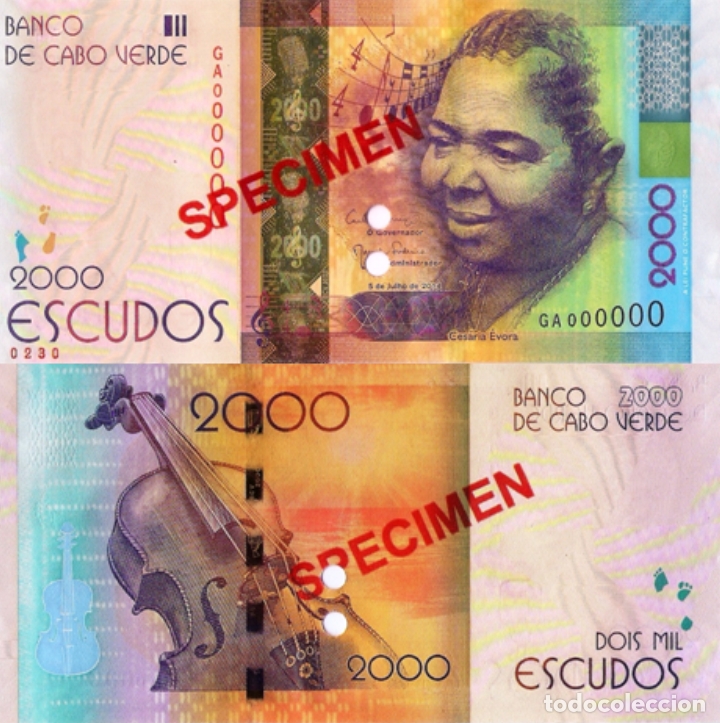 Billetes extranjeros: CAPE VERDE 2000 (SPECIMEN) Escudos from 2014, P74s, UNC - Foto 1