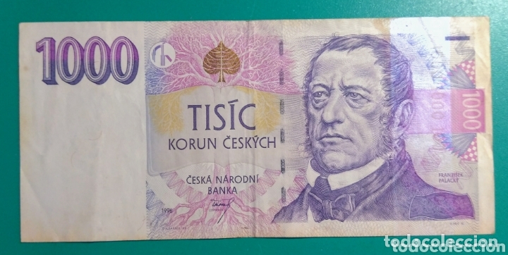 Billetes extranjeros: Rep&uacute;blica Checa. Billete 1000 Coronas. 1996. EBC. - Foto 1