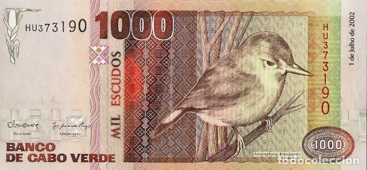 Billetes extranjeros: CAPE VERDE 1000 Escudos from 2002, P65, UNC - Foto 2