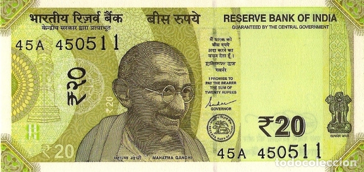 Billetes extranjeros: INDIA 20 RUPEES 2019, P110, UNC - Foto 3
