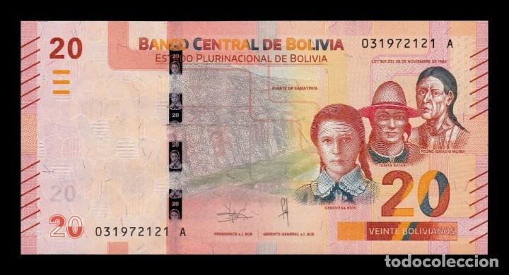 bolivia 20 bolivianos 2018 pick 49 nuevo diseño - Compra venta en