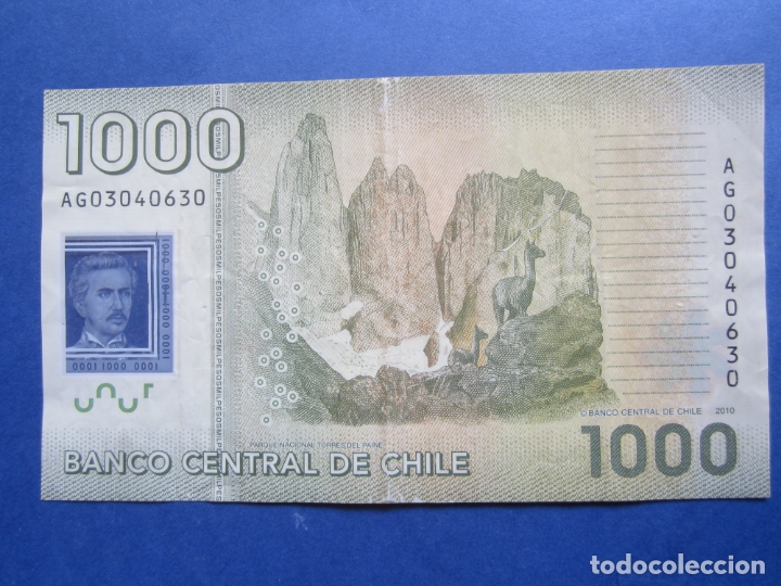 Billetes extranjeros: CHILE - 1000 PESOS (POLYMERO) - A&Ntilde;O 2010 - Foto 2