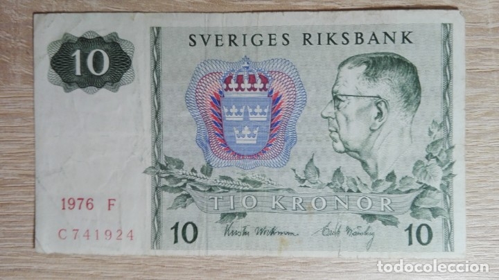 Billets internationaux: BILLETE 10 CORONAS SUECAS-SUECIA-A&Ntilde;O 1976 SVERIGES RIKSBANK TIO KRONOR 1975