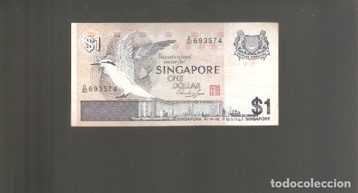 Billetes extranjeros: 1 billete de singapore  1 dollar usado en buen estado como foto