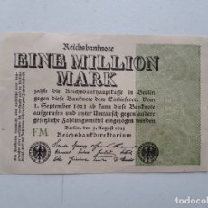 Billetes extranjeros: 1923 ALEMANIA UN MILLÓN DE MARCOS 1.000.000 MARKS, 1 SEPTIEMBRE 1923. Lote 179345246