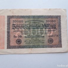 Billetes extranjeros: 1923, ALEMANIA 20000 MARCOS. Lote 179345252