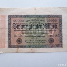 Billetes extranjeros: 1923, ALEMANIA 20000 MARCOS. Lote 179345253