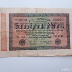 Billetes extranjeros: 1923, ALEMANIA 20000 MARCOS. Lote 179345255