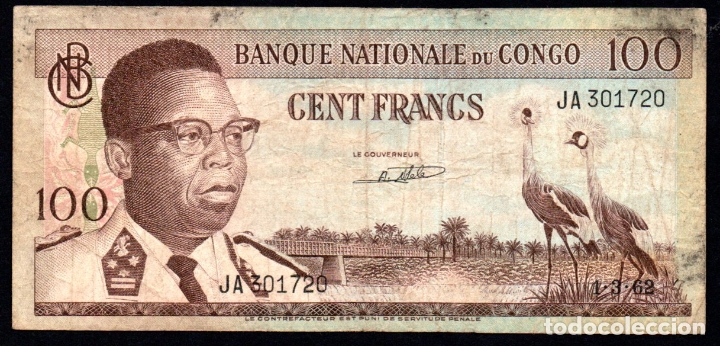 Billetes extranjeros: CONGO - 100 FRANCOS 1962  Pick.6 - Foto 1
