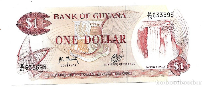 Billetes extranjeros: BILLETE DE 1 DOLAR DE GUYANA - Foto 1