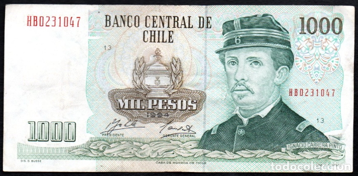 Billetes extranjeros: CHILE 1000 PESOS 1994 Pick.154 - Foto 1