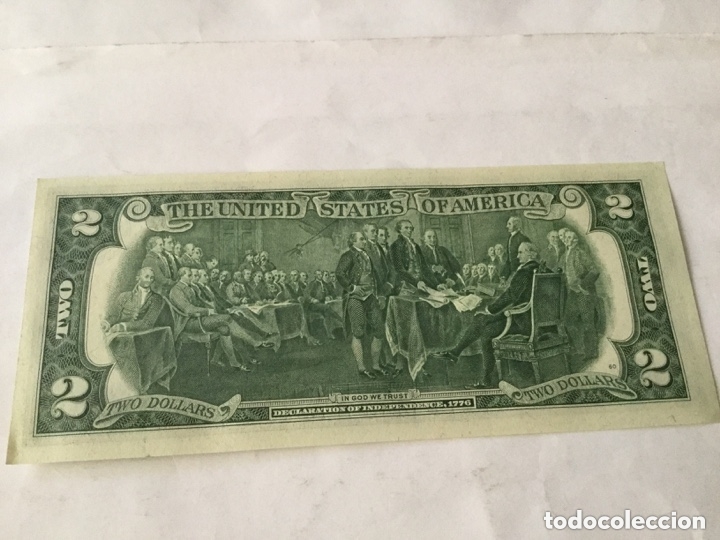 Billetes extranjeros: USA - 2 d&oacute;lares - plancha- 1976 - Foto 2