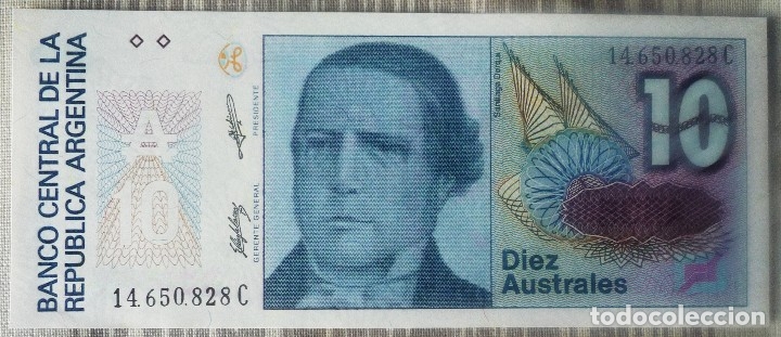 Billetes extranjeros: BILLETE DE 10 AUSTRALES DE ARGENTINA. SIN CIRCULAR - Foto 1