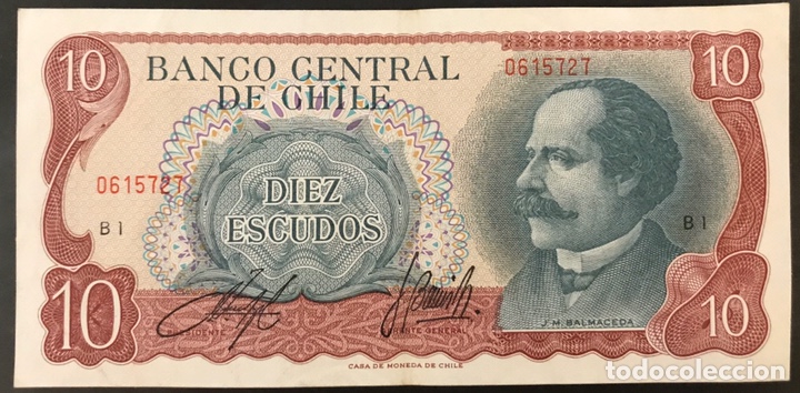 Billetes extranjeros: Billete 10 escudos- chile - Foto 1