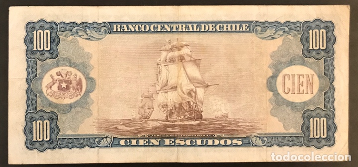 Billetes extranjeros: Billete 100 escudos chile - Foto 2