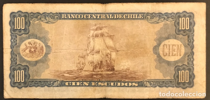 Billetes extranjeros: Billete 100 escudos chile - Foto 2