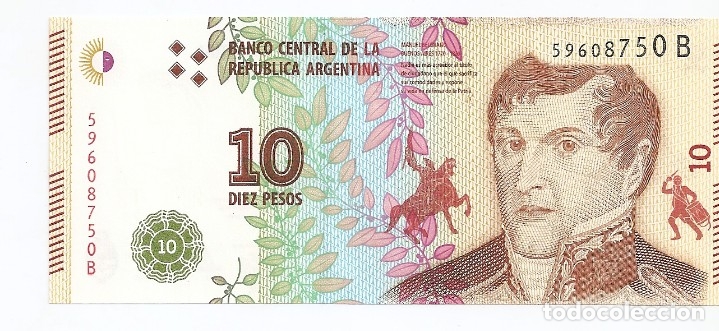 Billetes extranjeros: ARGENTINA 10 PESOS 2013 SC - Foto 1