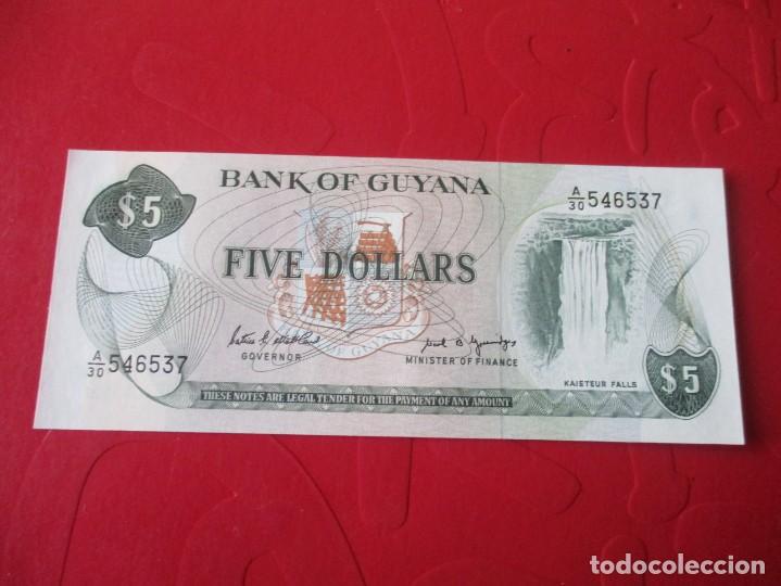 Billetes extranjeros: Guyana. billete de 5 dolares - Foto 1