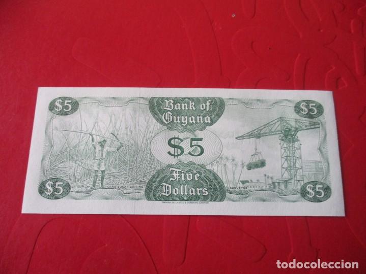 Billetes extranjeros: Guyana. billete de 5 dolares - Foto 2