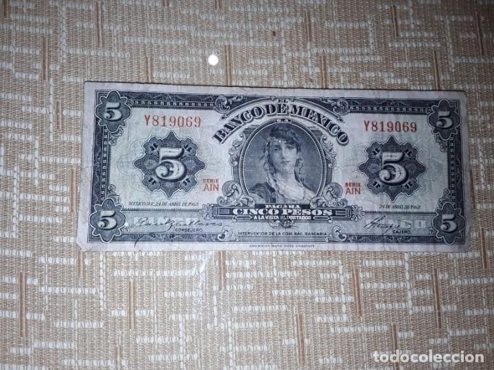 Billete De 5 Pesos De México Del Año 1963circu Vendido En Subasta 184488527 9302
