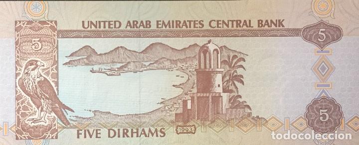 Billetes extranjeros: EMIRATOS ARABES 5 Dirham 1993 Pick 12a - Foto 2