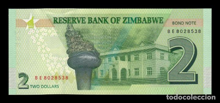 Billetes extranjeros: Zimbabwe 2 Dollars 2016 Pick 99b SC UNC - Foto 2