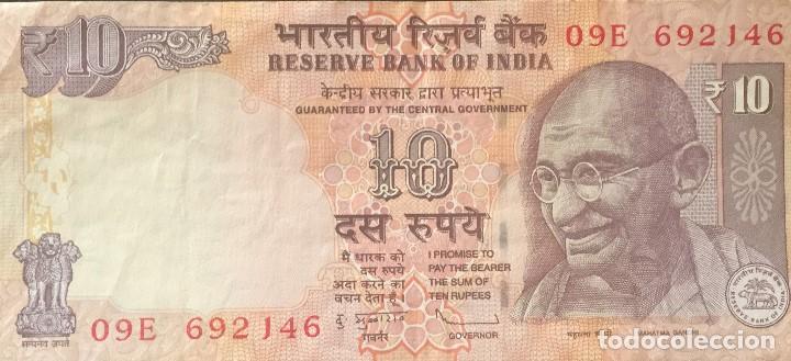 Billetes extranjeros: INDIA 10 RUPEES 2006/13 Pick 95h - Foto 1