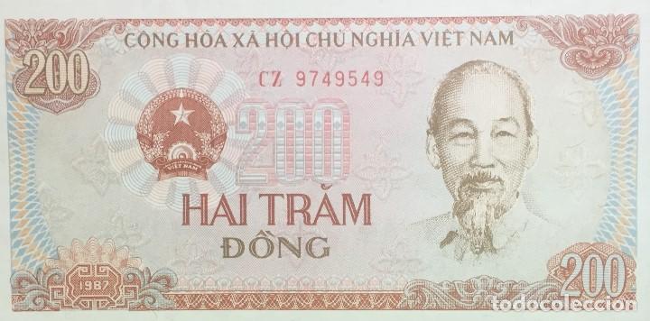 Billetes extranjeros: VIETNAM 200 D&Ocirc;NG 1987 Pick 100a - Foto 1