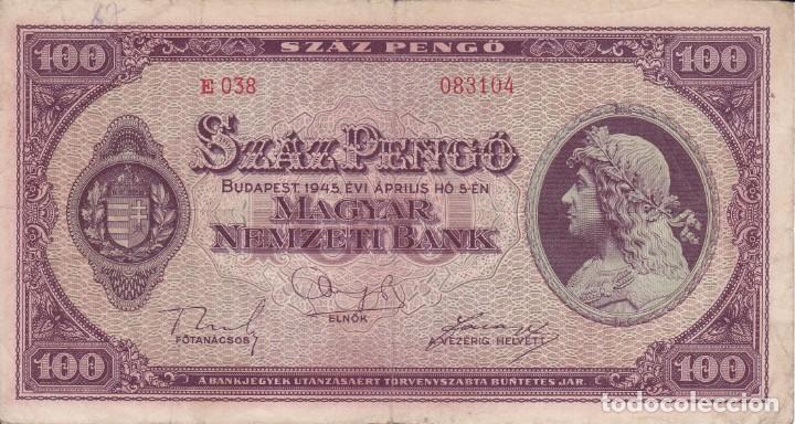 Billetes extranjeros: billete raro budapest 1945 usado 100 - Foto 1