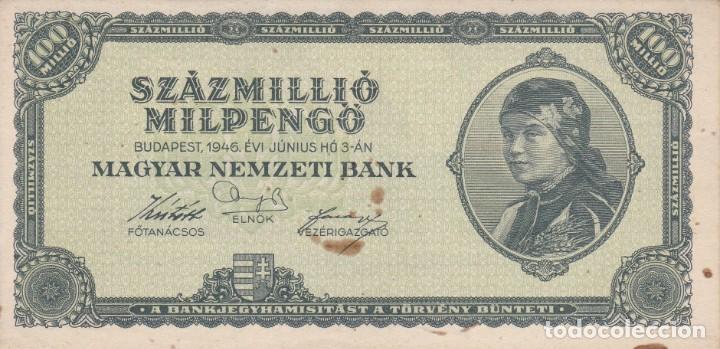 Billetes extranjeros: raro billete de hungria 1946 usado - Foto 1